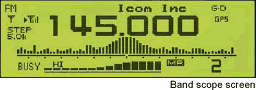 Band scope screen